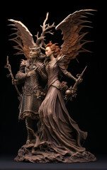 Fototapeta premium Enchanting Sculptures: The Magical World of Eva and Adan