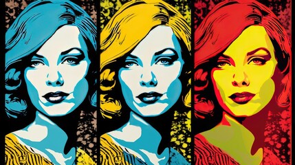 Pop ART, Retro stylefashion woman wearing trendy sunglasses. , Pin up girl. Generative AI