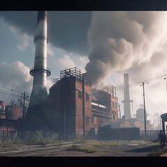 factory pollution, made with generative AI
