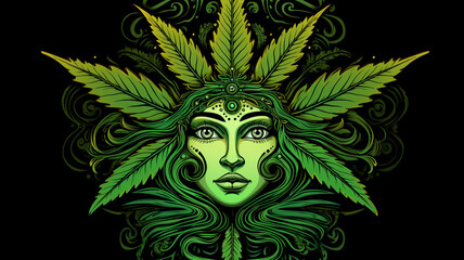 Marihuana face logo