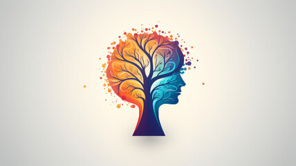 Mental health logo design  - obrazy, fototapety, plakaty