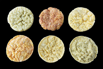 Chickpea chips snack with vegetables on a black background