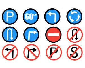 Symbol or Icon set of traffic signs
