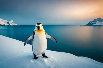 Naklejka na ściany i meble penguin in polar regions