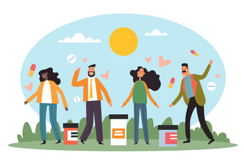 Anxiety medication depression isolated abstract concept. Vector graphic design illustration