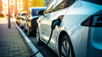 Public parking with charging points for electric vehicles.