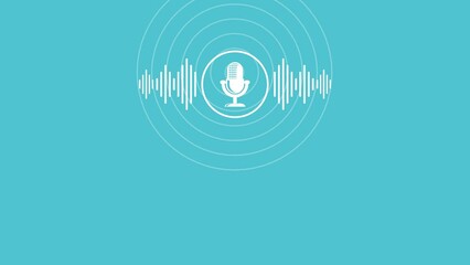 Podcast. Sound audio wave animation 