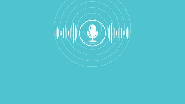 Podcast. Sound audio wave animation 