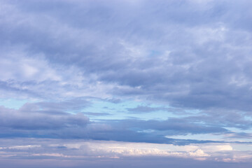 Nature picturesque landscape, clouds reflected on water surface, windless summer weather, tranquil blue trend sky background, mirroring sky on water, white blue nature gradient, aesthetic