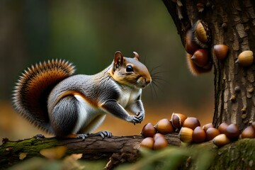 squirrel in the park generated by AI technology