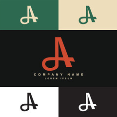 a letter logo template with color palette, logo for company or business