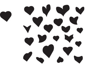 Hand drawn hearts. Design elements for Valentine's day