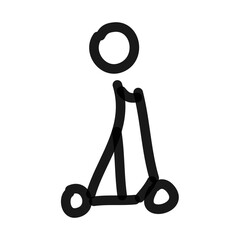 stick figure riding a scooter doodle art © TheDoodleLibrary