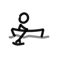 stick figure rowing a boat