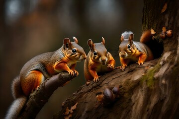 squirrel in the forest generated by AI technology