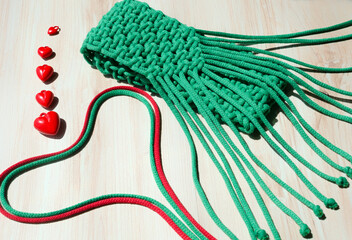 ECO bag made of Turkish yarn for a mobile phone.