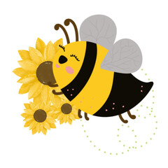 Little bee and sunflower 