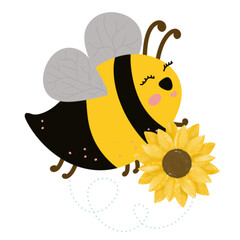 Little bee and sunflower 