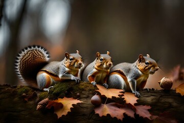 squirrel on a tree generated by AI technology