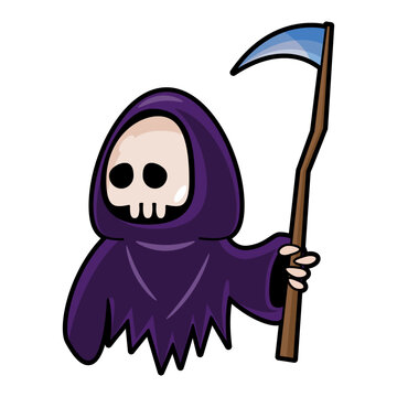 recommend clip art: Grim reaper . Halloween cartoon characters . Vector .