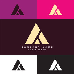 a letter logo template with color palette, logo for company or business
