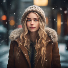 portrait of a woman in winter