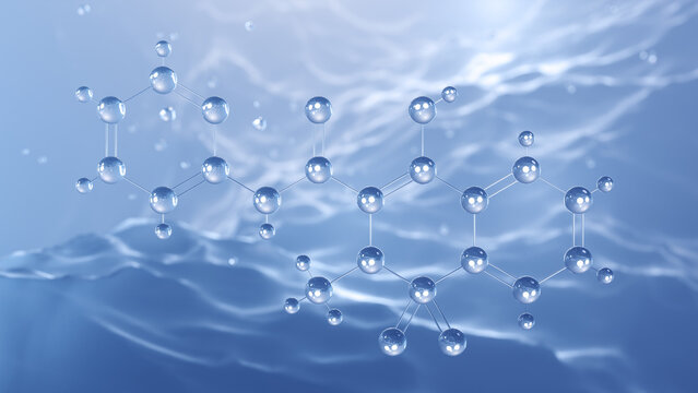 piroxicam molecular structure, 3d model molecule, nonsteroidal anti-inflammatory agents, structural chemical formula view from a microscope