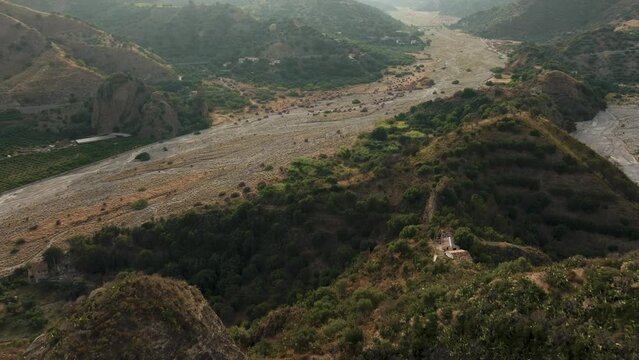 Natural landscapes and torrent Amendolea affected by drought