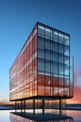 Modern Architectural Building Against Sky Background. Generative ai