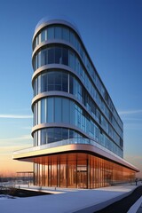 Fototapeta premium Modern Architectural Building Against Sky Background. Generative ai