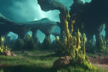 Strange fantasy alien landscape