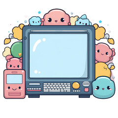 Computer cute laptop kawaii anime cartoon colorful
