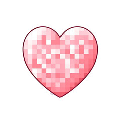 Pixel art heart cute beauty love color icon valentine