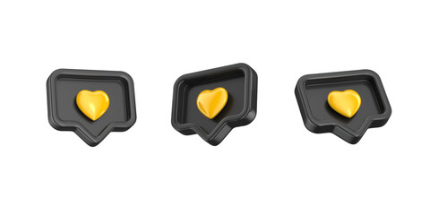 like social media reaction 3d