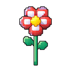 Pixel flowers art  cute beauty colorful 8 bit cartoon retro game style