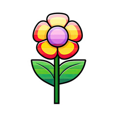 Pixel flowers art  cute beauty colorful 8 bit cartoon retro game style