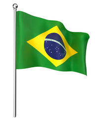 brazil flag in 3d realistic render