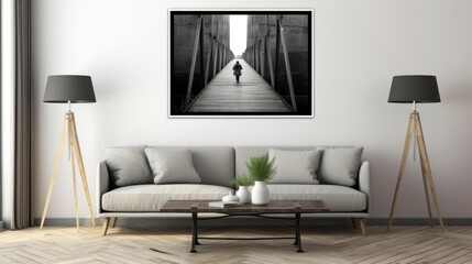 A Photo of Minimalist Wall Art with Black and White Photography. created with Generative AI technology