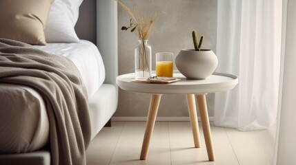 Fototapeta na wymiar A Photo of Scandinavian Style Side Table with Scandi - inspired Design. created with Generative AI technology
