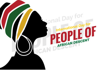 International Day for People of African Descent background template Holiday concept - obrazy, fototapety, plakaty