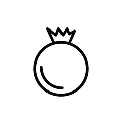pomegranate black outline icon vector illustration eps