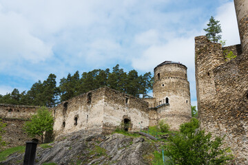 Fototapeta na wymiar Remains of great hall and keep of the impressive Castle Kollmitz, Waldviertel