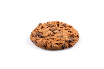 Chocolate chip cookie isolated on white
