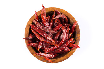 dried chili on white background