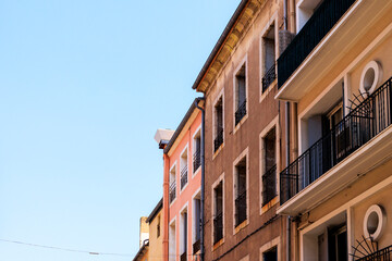 Fototapeta na wymiar Residential building in the old town of Sète in France