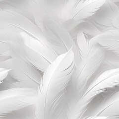 Abstract 3d white background, organic shapes seamless pattern texture, white bird feathers