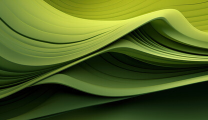 green abstract background featuring waves