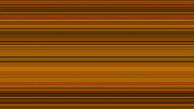 Animated abstract background with thin amber brown horizontal stripes and seamless looping 