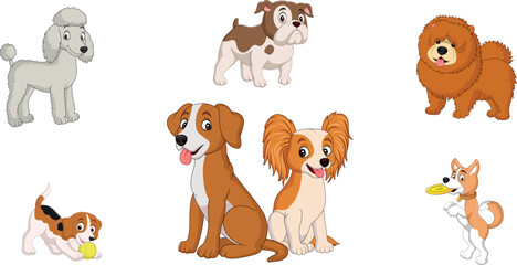 Cartoon collection of dogs