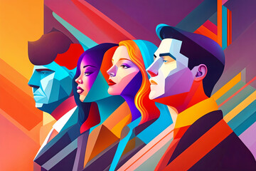 People in Style during Early Morning with Soft Lighting